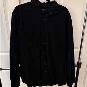 Banana Republic Black Corduroy Casual Button-Down Shirt